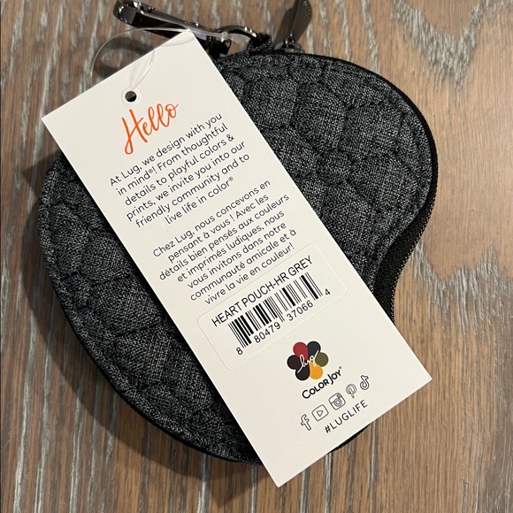 RARE Heart Pouch HEATHER GREY - Picture 4 of 4